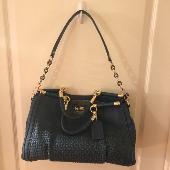 Coach Handbags - Coach Woven Leather Caroline